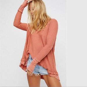 FREE PEOPLE We The Free Laguna Thermal Waffle Knit Oversized Tunic Top